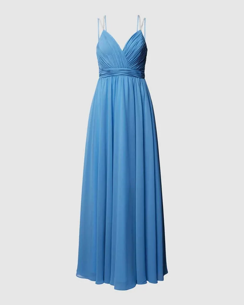 LUXUAR Abendkleid mit Ziersteinbesatz Bleu
