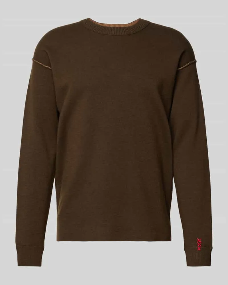 Scotch&Soda Strickpullover mit Rundhalsausschnitt Dunkelbraun