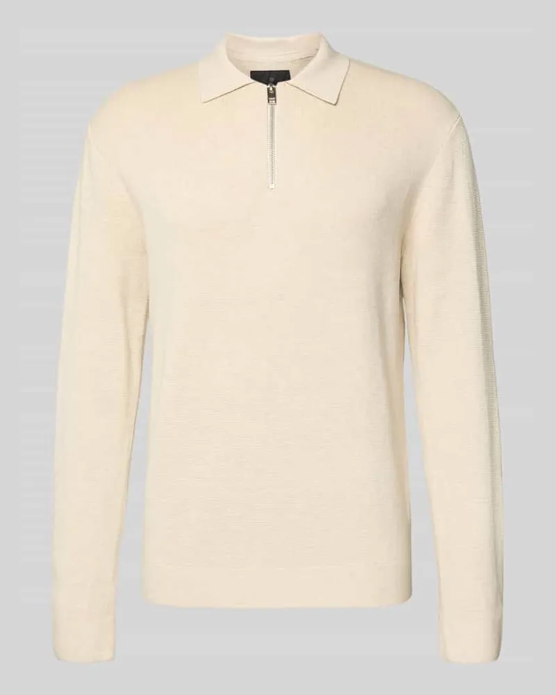 HUGO BOSS Regular Fit Pullover aus Schurwolle-Mix MODELL 'KOLTORP Offwhite