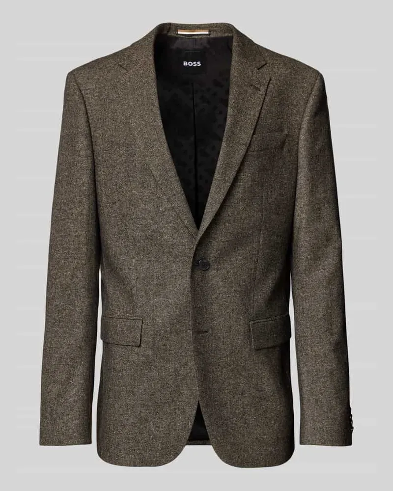 HUGO BOSS Regular Fit Anzugsakko aus Woll-Mix mit Seide Modell 'JASPER Mittelbraun