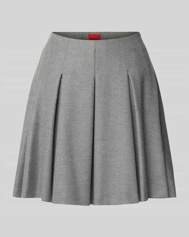 HUGO BOSS Regular Fit Mini-Rock aus Flanell MODELL 'RADINA Hellgrau