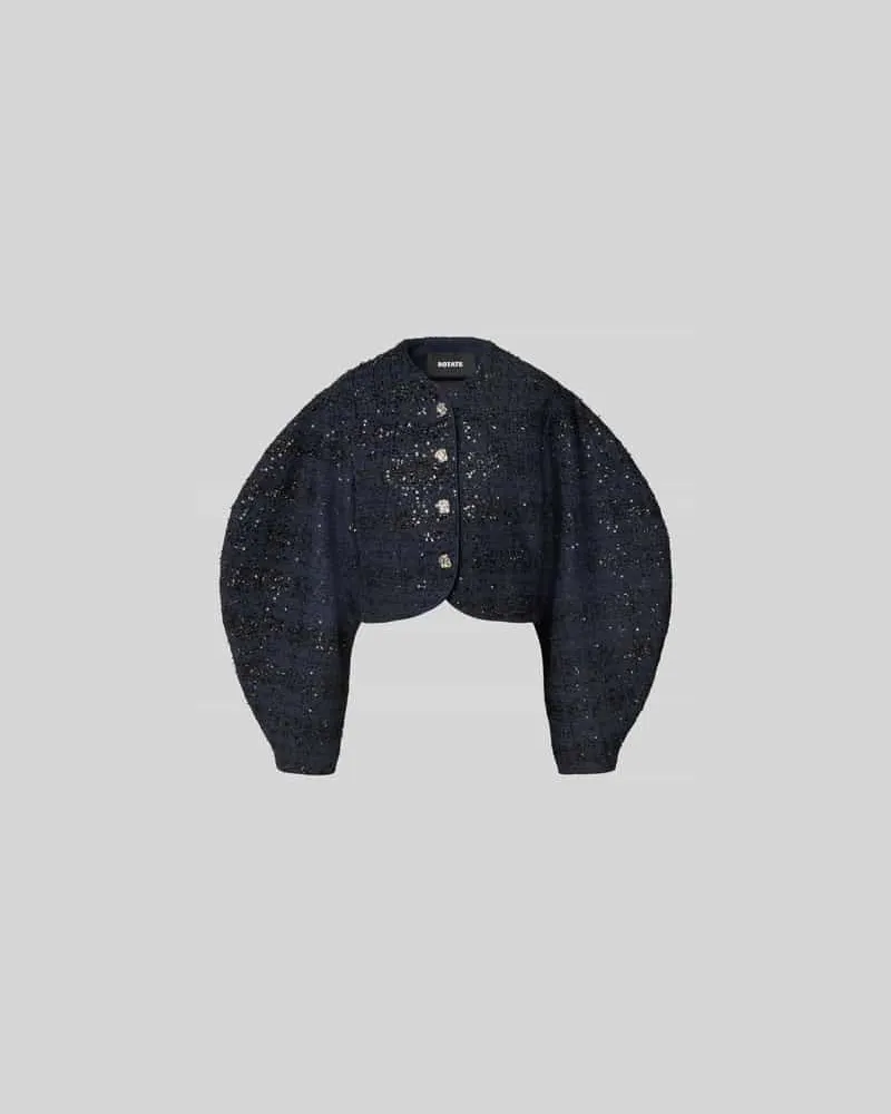 ROTATE Birger Christensen Jacke mit Knopfleiste Dunkelblau