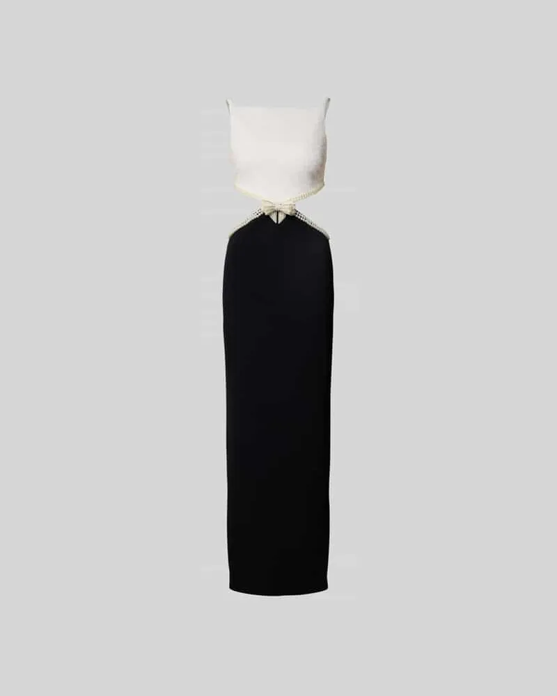 Self-Portrait Maxikleid mit Cut Outs Black