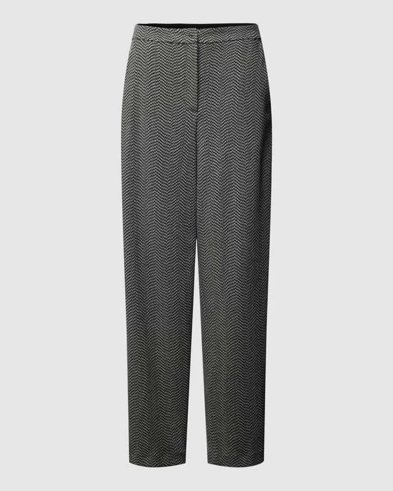 Emporio Armani Marlenehose mit Viskose-Anteil und Allover-Muster Mittelgrau