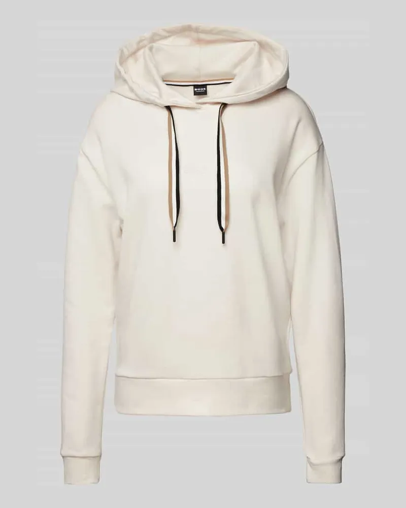 HUGO BOSS Hoodie mit Label-Print Modell 'STRIPE Offwhite