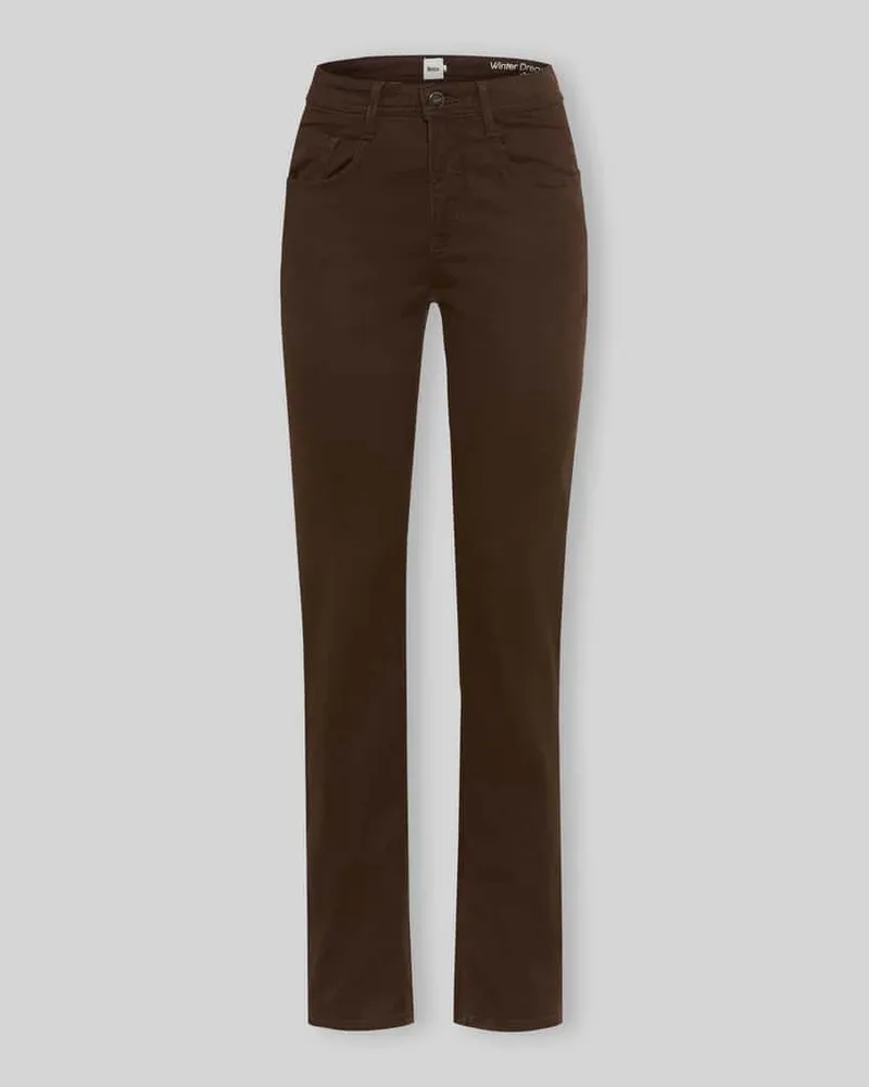 Brax Body Fit Gerade Hose aus Lyocell-Mix mit Modal-Baumwoll-Anteil Modell 'CAROLA Dunkelbraun