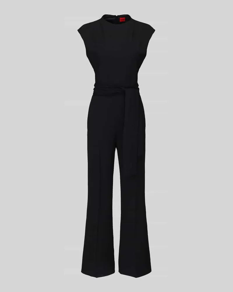 HUGO BOSS Regular Fit Jumpsuit mit Bindegürtel Modell 'Kathalia Black