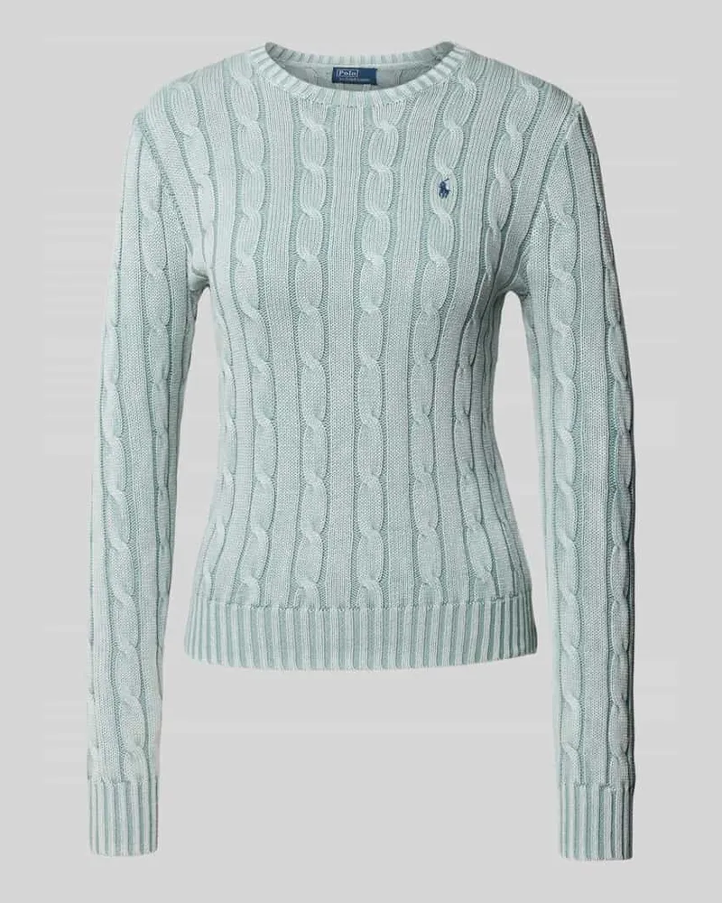 Ralph Lauren Strickpullover mit Zopfmuster Modell 'JULIANNA Bleu