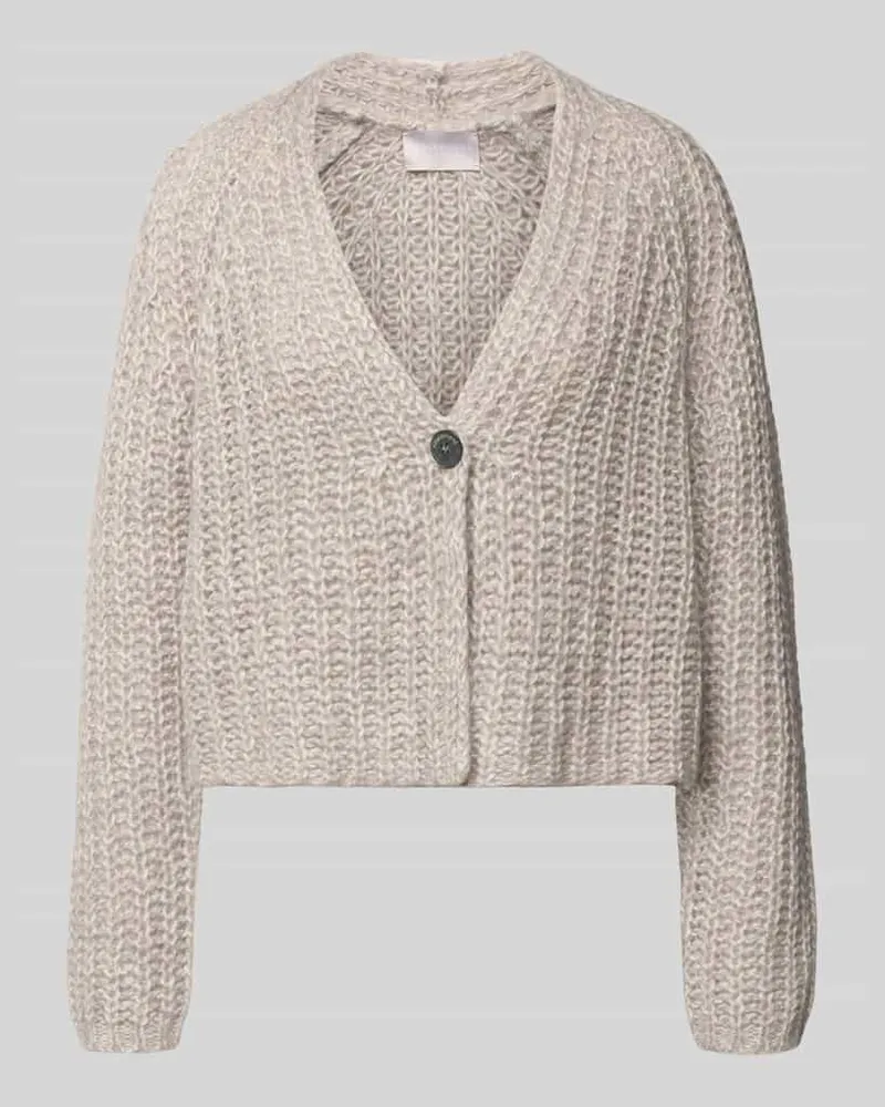 hemisphere Strickjacke aus Kaschmir-Mix mit Knopfverschluss Hellgrau