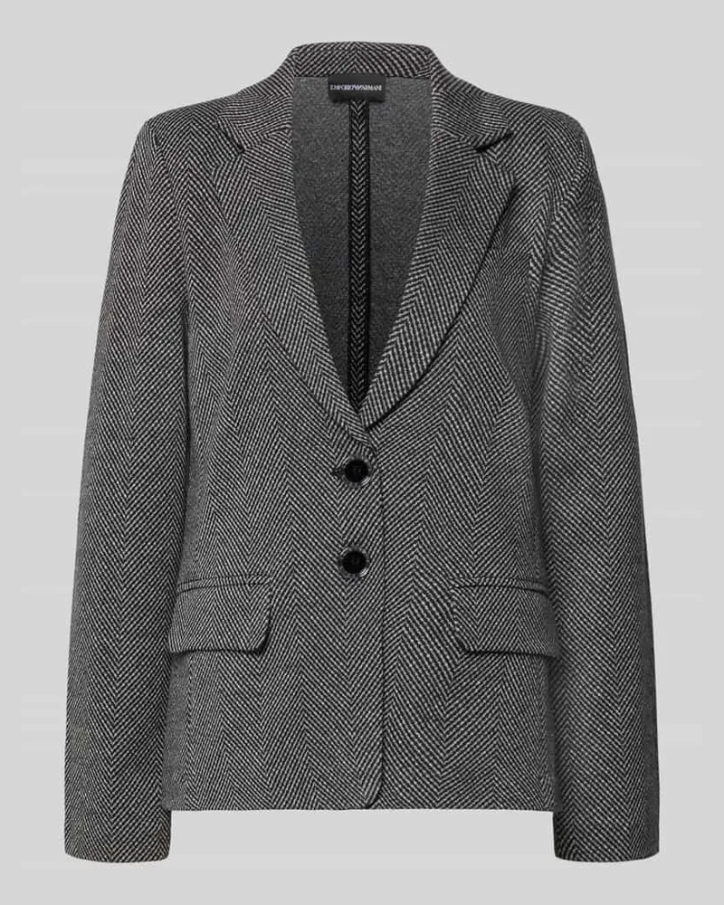 Emporio Armani Regular Fit Blazer mit Pattentaschen Dunkelgrau