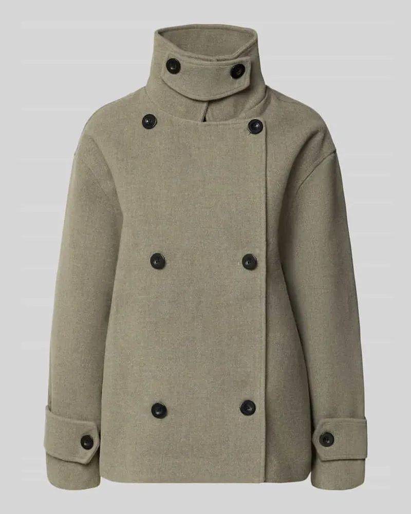 Topshop Trenchcoat mit hohem Stehkragen Mittelgrau