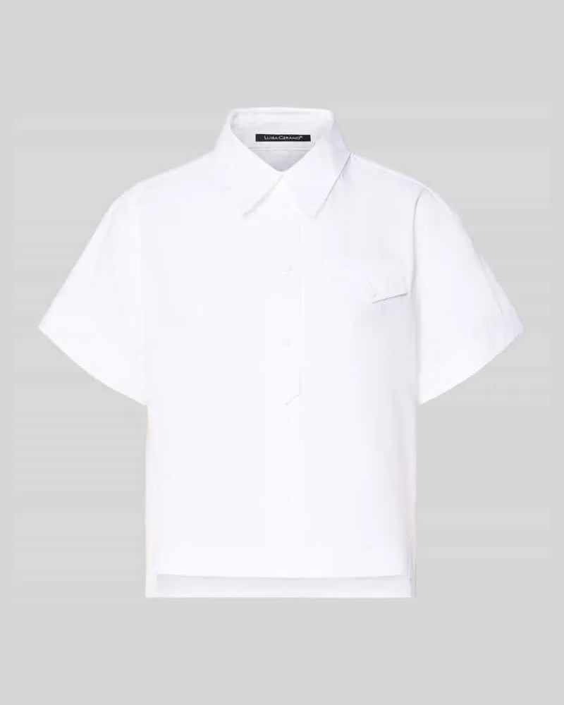 Luisa Cerano Boxy Fit Bluse mit Brusttasche Weiss