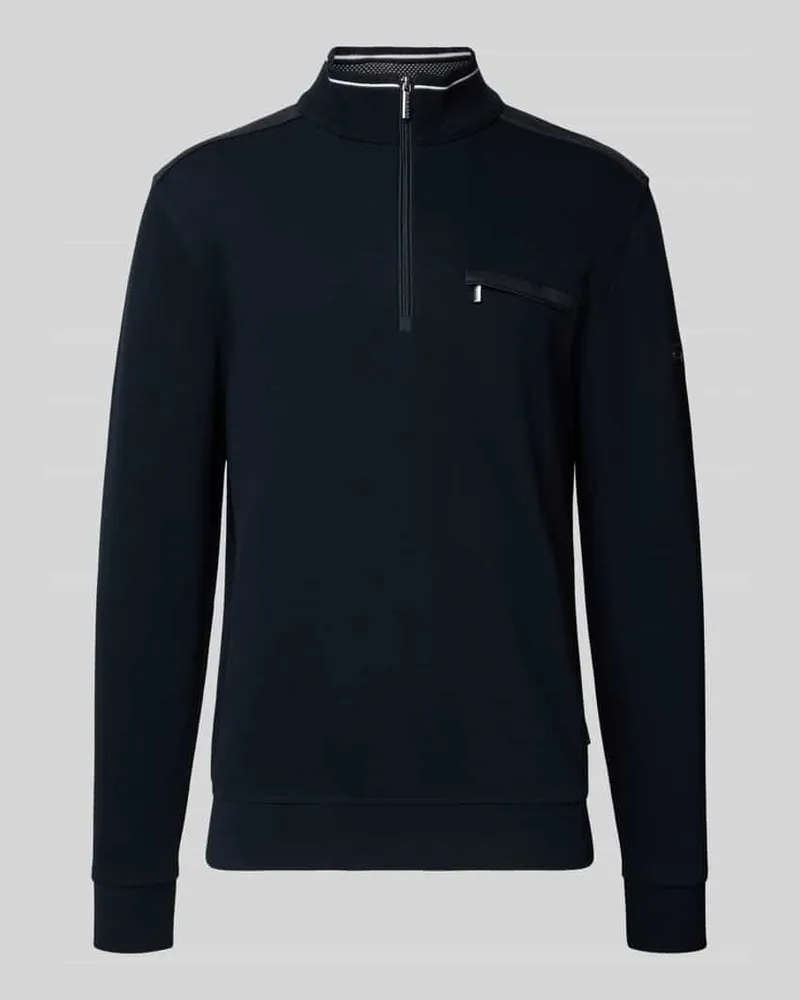 Bugatti Sweatshirt mit Stehkragen Modell 'Selanik Marine