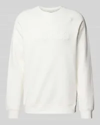 Guess Sweatshirt mit Label-Print Modell 'ALDWIN Weiss