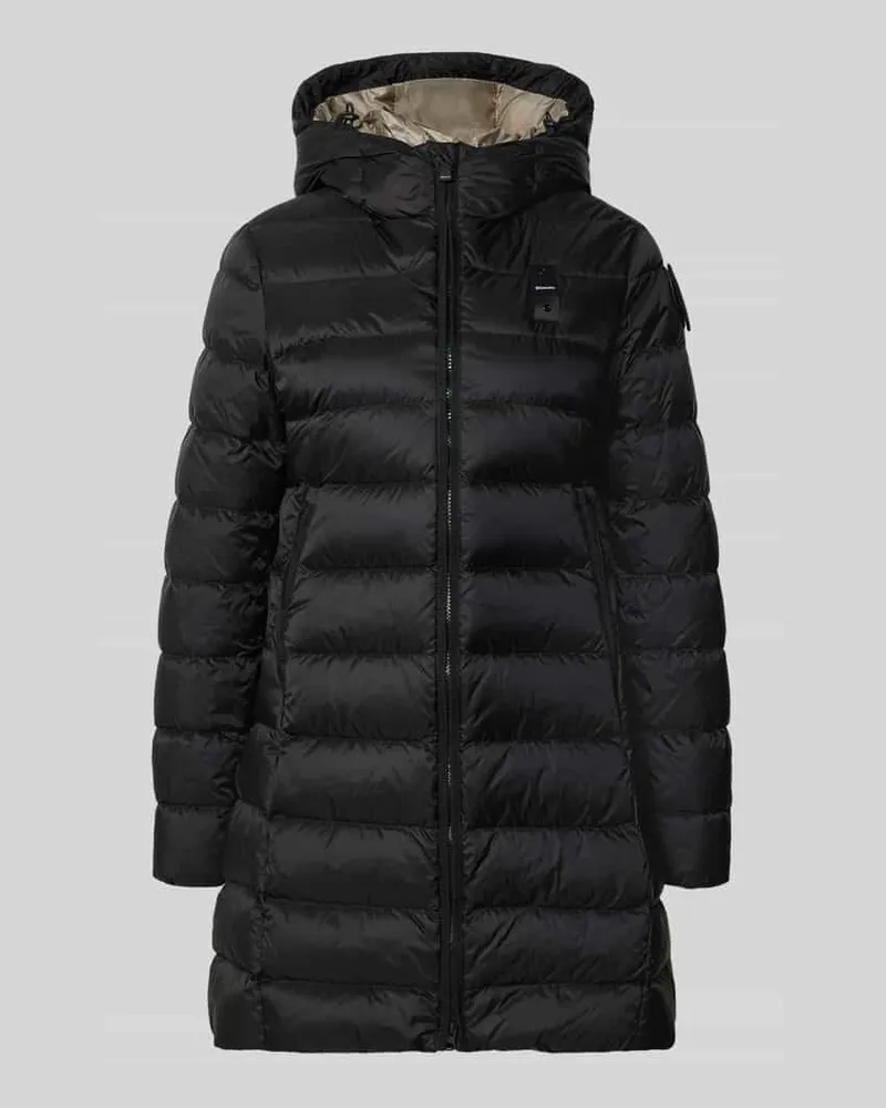 Blauer Daunenmantel mit wärmender Füllung Modell 'AGNES Black