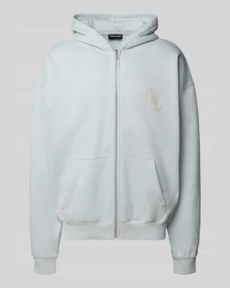 PEGADOR Oversized Sweatjacke mit Kapuze Modell 'Nuevo Hellblau
