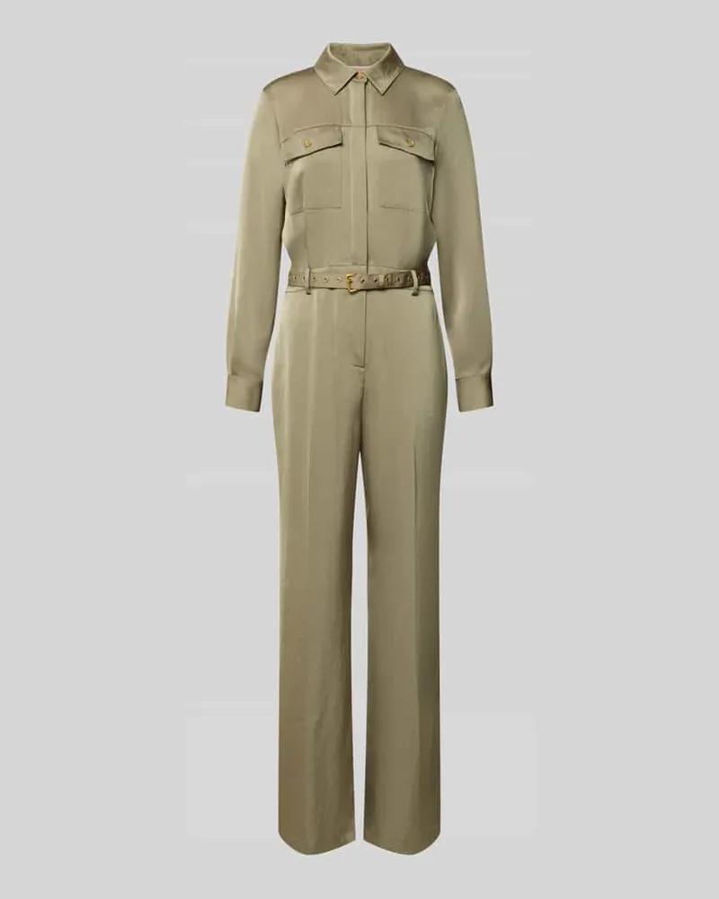 Michael Kors Jumpsuit mit Taillengürtel Oliv