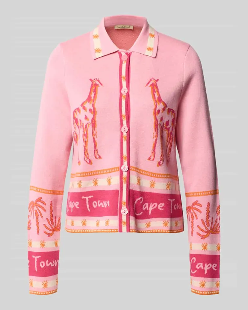 Smith & Soul Cardigan mit Umlegekragen Pink
