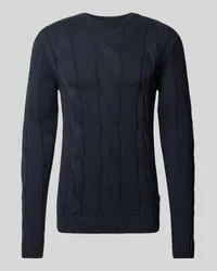 Lindbergh Strickpullover mit Zoopfmuster Marine