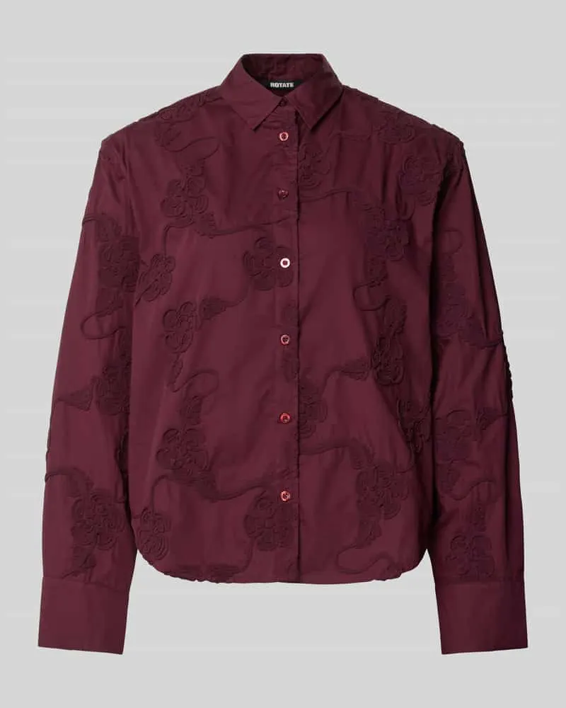 ROTATE Birger Christensen Oversized Hemdbluse aus reiner Baumwolle Bordeaux