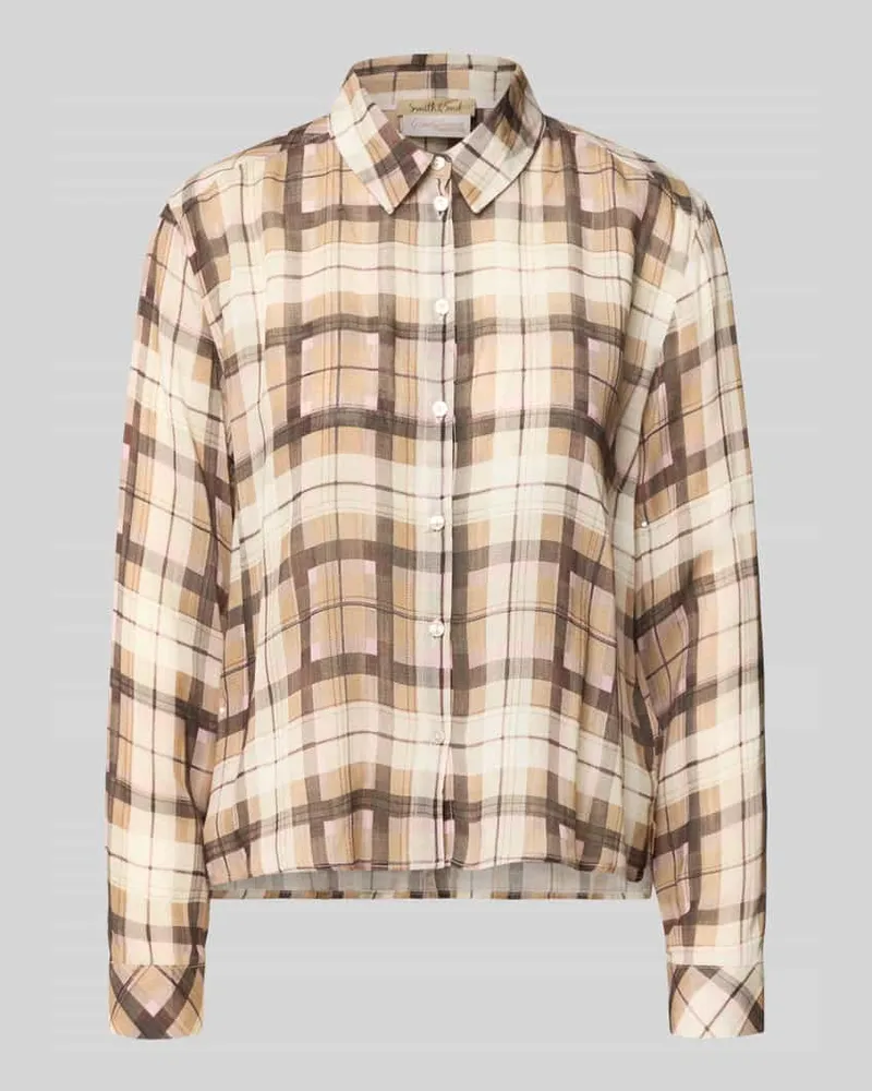 Smith & Soul Bluse mit Schurwolle-Anteil und Kentkragen Rosa