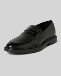 HUGO BOSS Loafer aus Leder mit Label-Detail Modell 'Larry Black