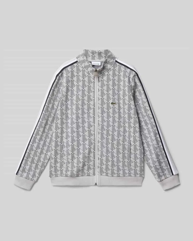 Lacoste Regular Fit Sweatjacke aus Baumwoll-Mix Mittelgrau