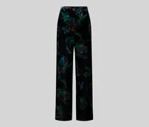 Wide Fit Hose aus Samt im Allover-Look