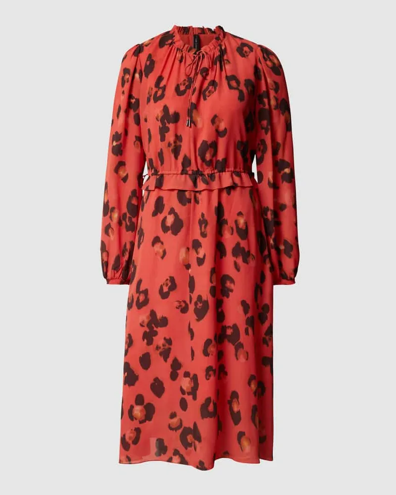 Marc Cain Midikleid mit Allover-Print Rot