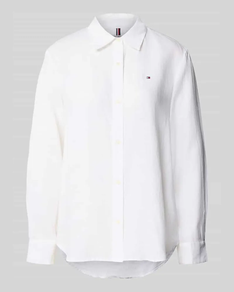Tommy Hilfiger Regular Fit Hemdbluse aus reinem Leinen Weiss