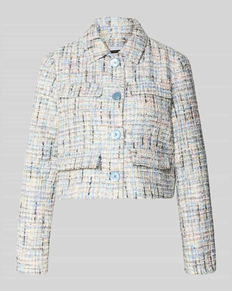 Rich&Royal Regular Fit Blazer in Bouclé-Optik Hellblau