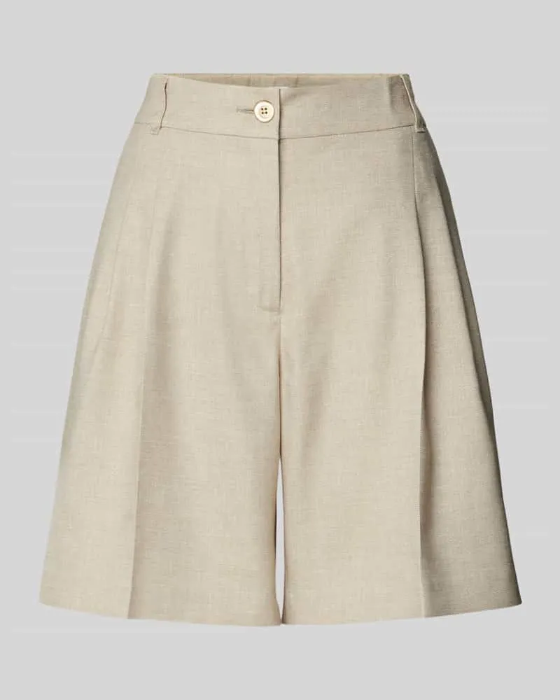 S.Oliver Wide Leg Bermudas mit Leinen-Anteil Beige