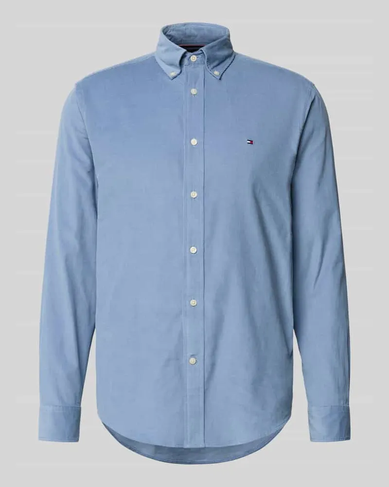 Tommy Hilfiger Regular Fit Cord-Hemd aus reiner Baumwolle Hellblau