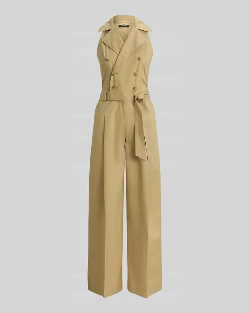 Ralph Lauren Regular Fit Jumpsuit aus reiner Baumwolle Beige