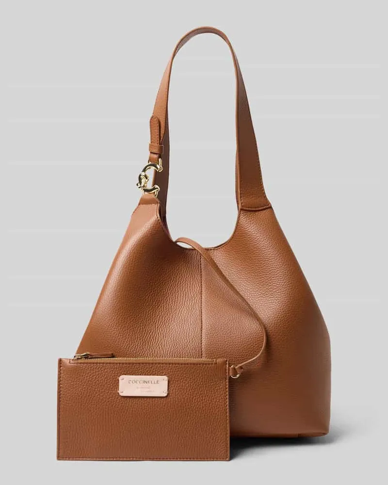 Coccinelle Handtasche mit Label-Detail Cognac