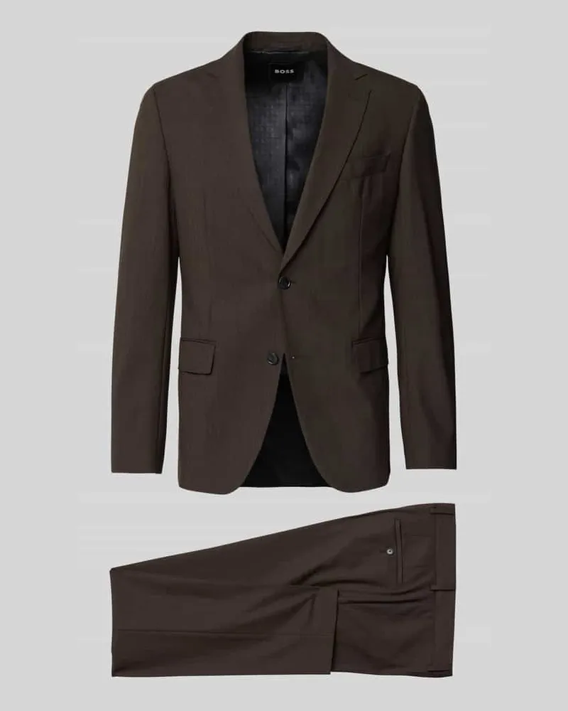 HUGO BOSS Slim Fit Anzug mit Schurwoll-Anteil Modell 'HUGE Dunkelbraun