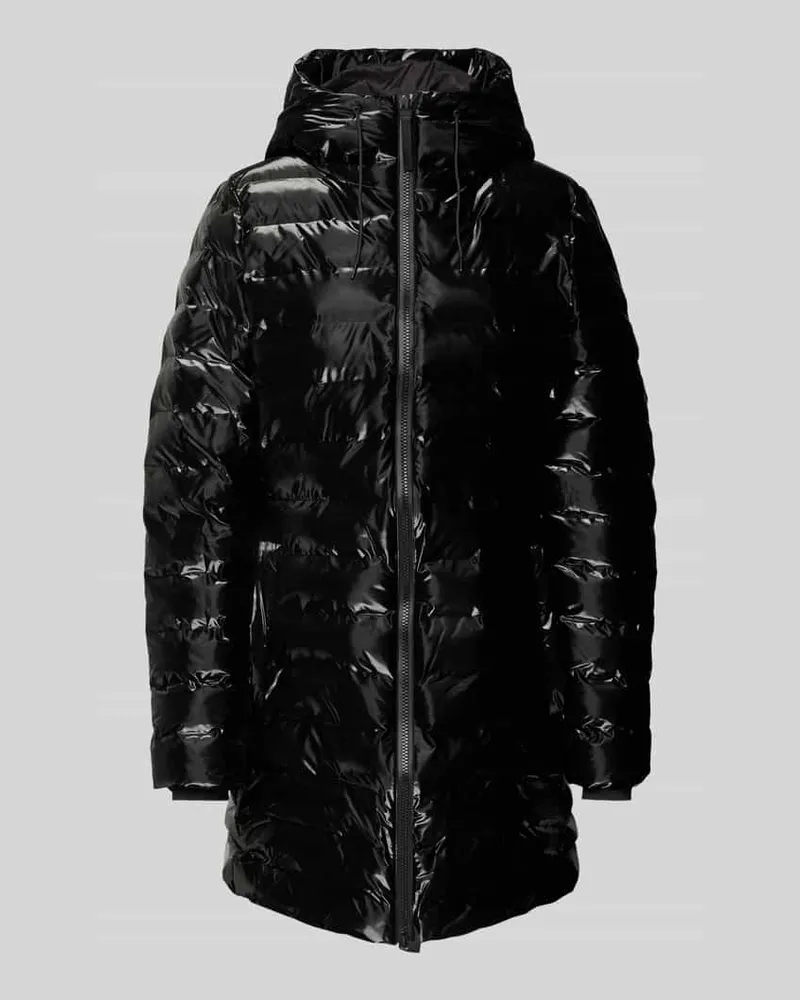RAINS Slim Fit Steppmantel mit Kapuze Modell 'LOHJA Black