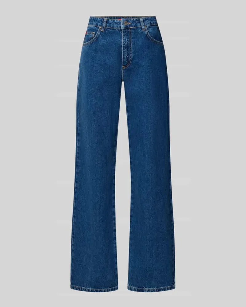 MAX&Co. Straight Fit Jeans aus reiner Baumwolle Modell 'LEGUME Dunkelblau