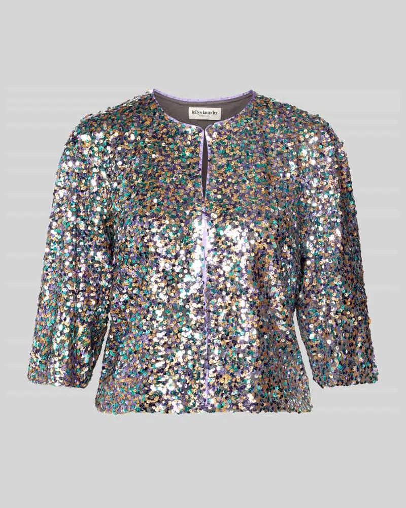Lollys Laundry Jacke mit Pailletten und 3/4-Arm Modell 'Trine Flieder