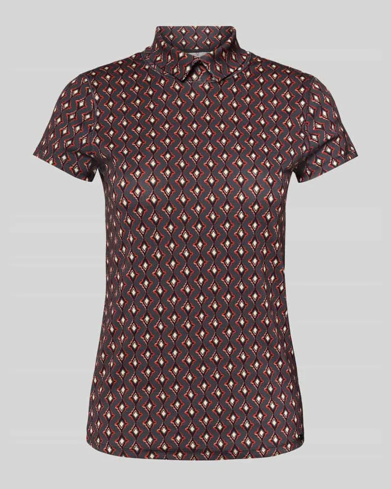 Marc Cain Slim Fit T-Shirt mit Polokragen Taupe