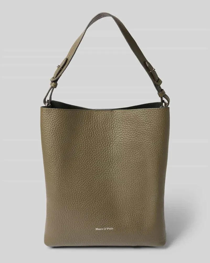 Marc O'Polo Henkeltasche aus genarbtem Rindsleder Oliv