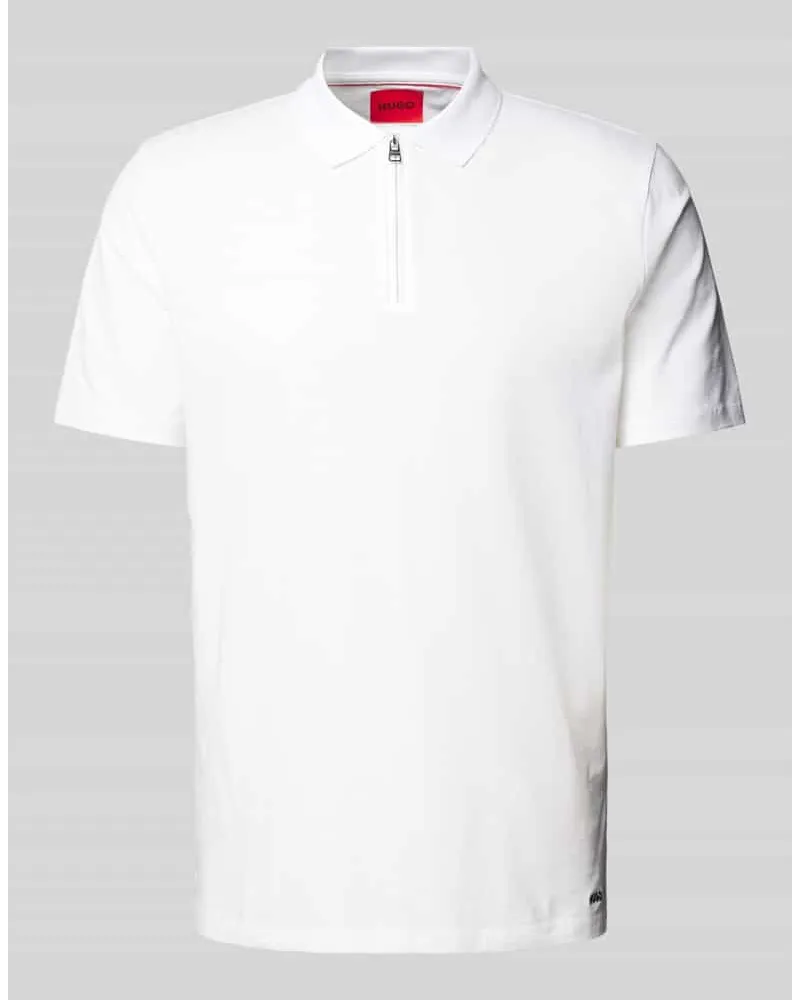 HUGO BOSS Regular Fit Poloshirt mit Label-Detail Modell 'Dekok Weiss