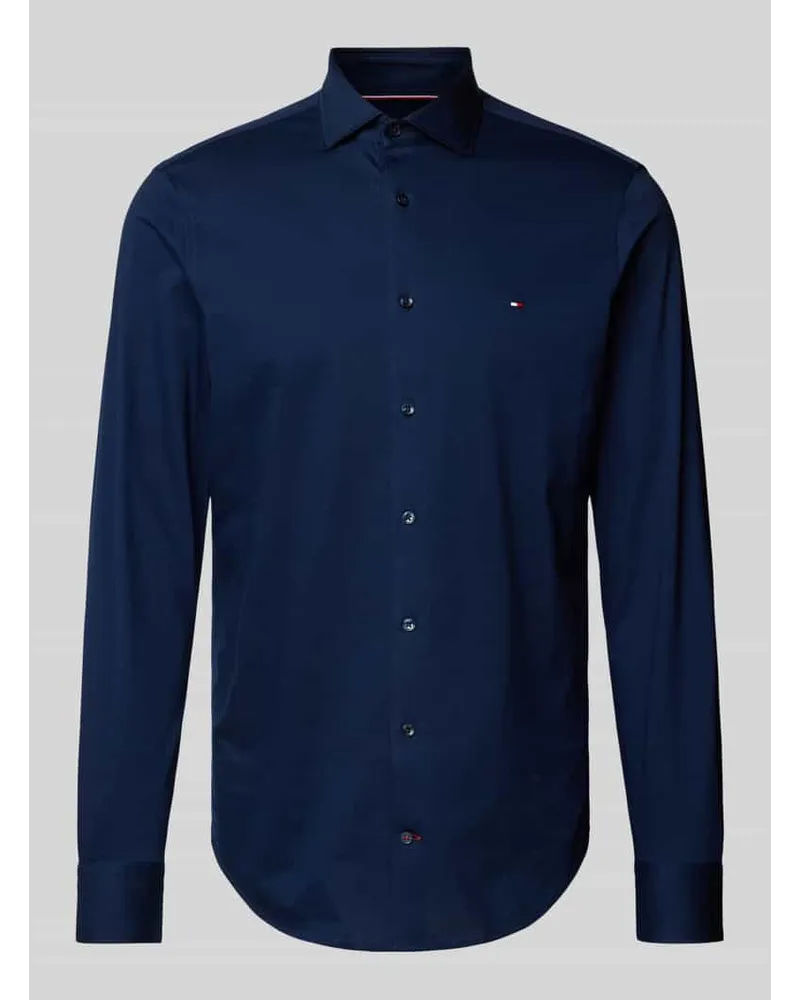 Tommy Hilfiger Slim Fit Business-Hemd mit Kentkragen Modell 'Parker Marine