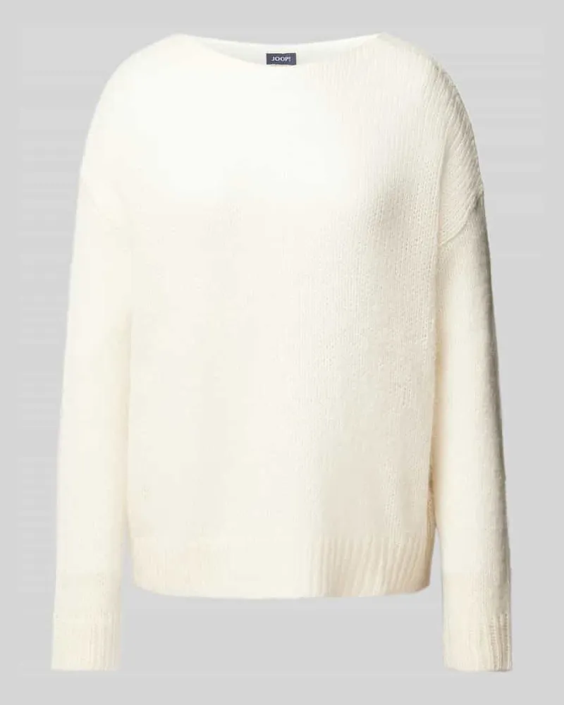 JOOP! Strickpullover mit Rundhalsausschnitt Offwhite