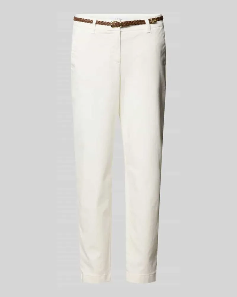 COMMA Hose mit Gesäßtaschen und Gürtel Weiss