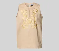 Blusentop aus Leinen mit Stitchings