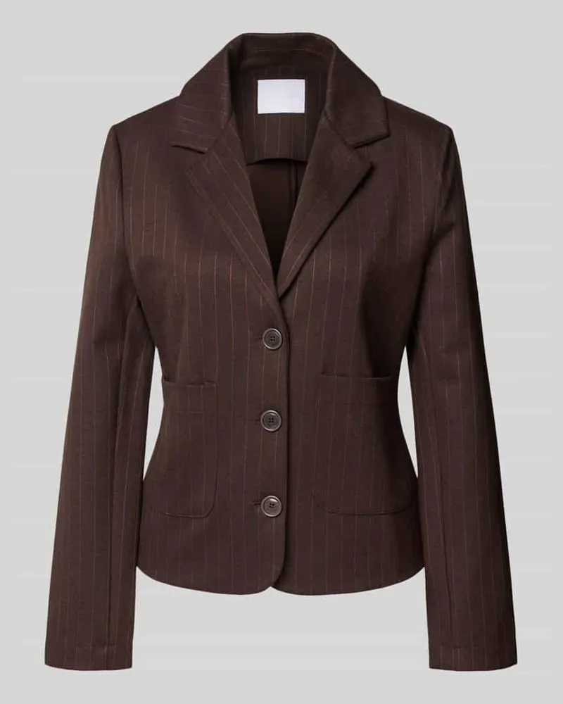 Rich&Royal Slim Fit Blazer mit Reverskragen Dunkelbraun
