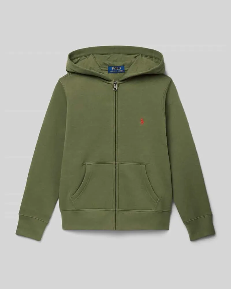 Ralph Lauren Regular Fit Sweatjacke mit Logo-Stitching Modell 'Tops Hellgruen