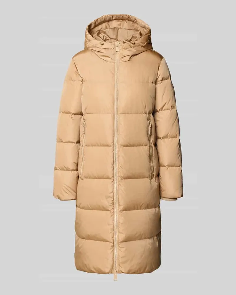 Armani Exchange Regular Fit Daunenmantel mit Zweiwege-Reißverschluss Camel