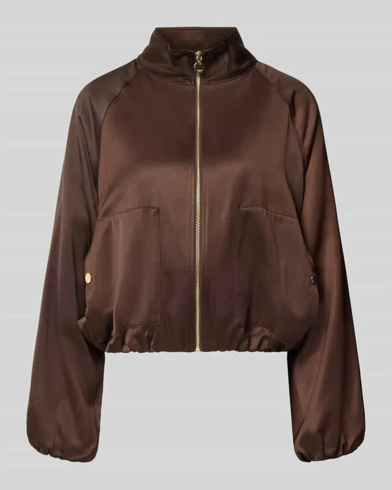 S.Oliver Regular Fit Blouson aus Viskose-Mix Dunkelbraun